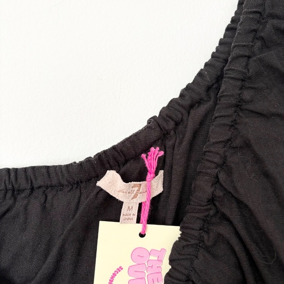 7 for all mankind linen blend one shoulder dress - Picture 3 of 5